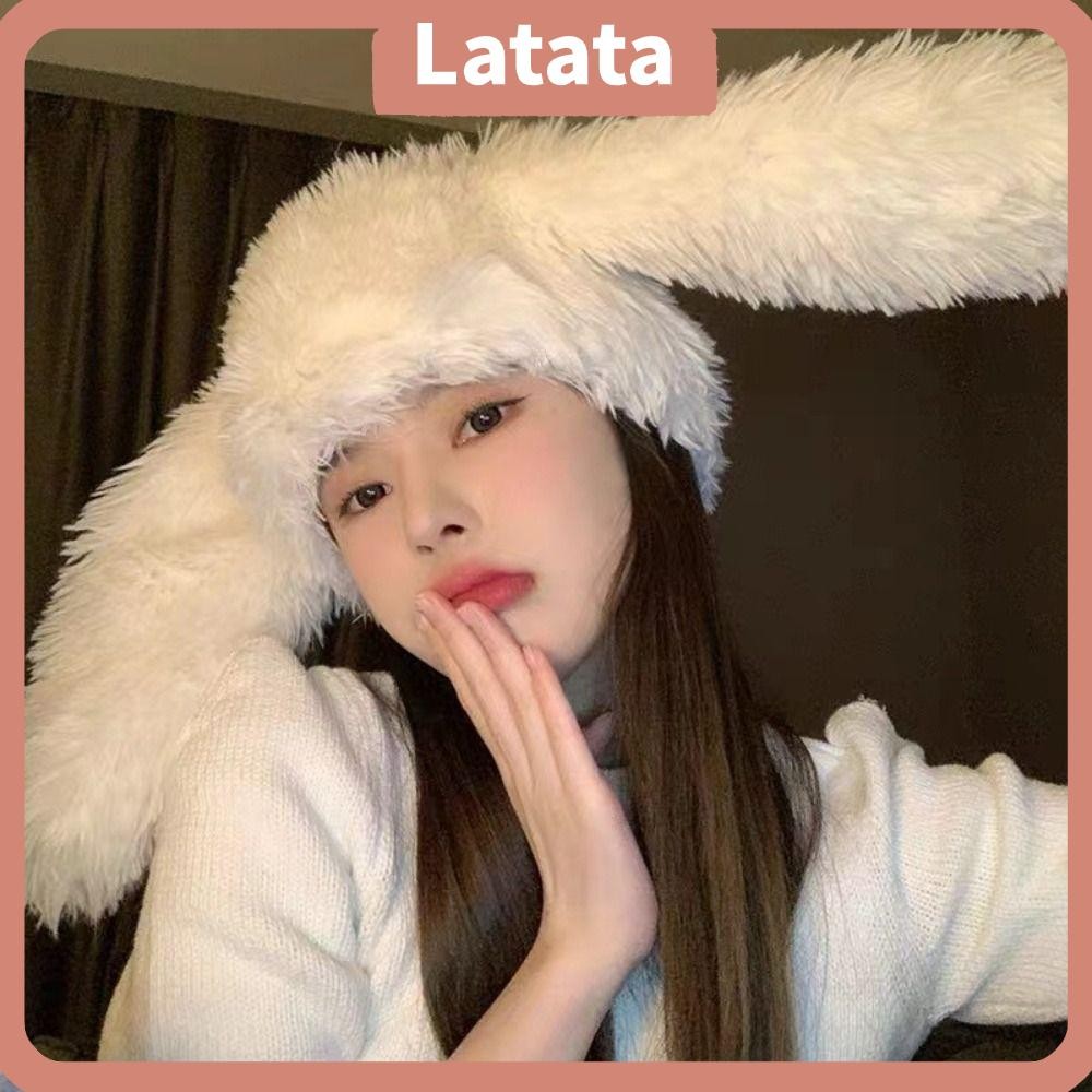 Latata Beanies หมวกอีสเตอร์คอสเพลย์ Photo Props กระต่ายหมวกฤดูหนาวน่ารัก