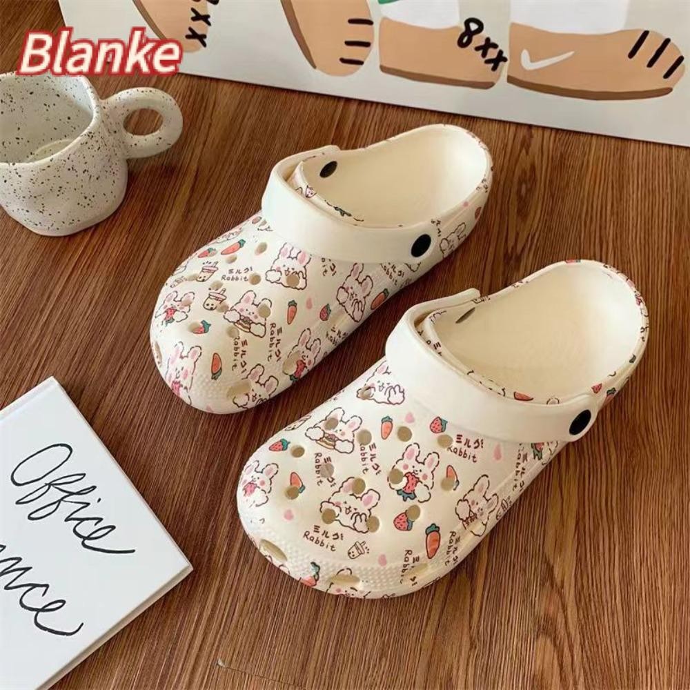Blanke รองเท้าแตะฤดูร้อนผู้หญิง, รองเท้าแตะแพลตฟอร์มกันน้ําการ์ตูนน่ารัก, รองเท้าแตะชายหาดสบายส้นสูงแบบลําลอง