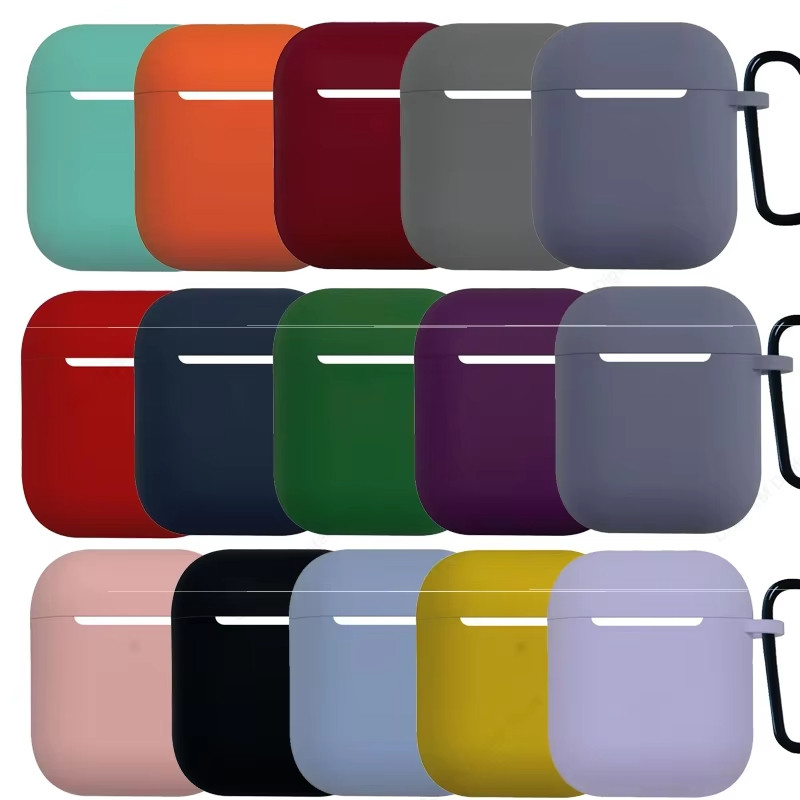 เคสซิลิโคน For AirPods 2 1 กรณี For Apple AirPods 2 1st 2nd Generation เคสหูฟังป้องกัน หูฟัง เอียร์บัด