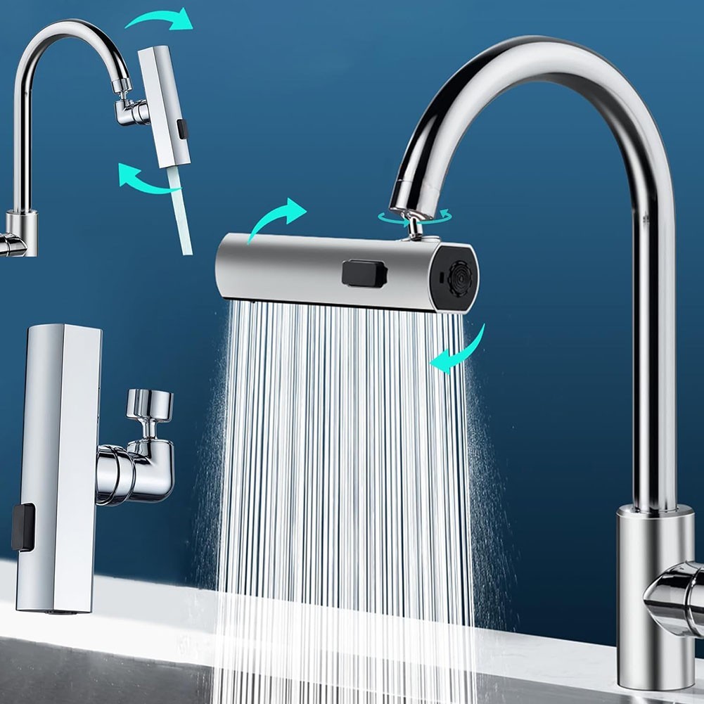3 in 1 Water Outlet Faucet Anti Splash Swivel Extension พร้อมอัตราการไหลของน้ําตก