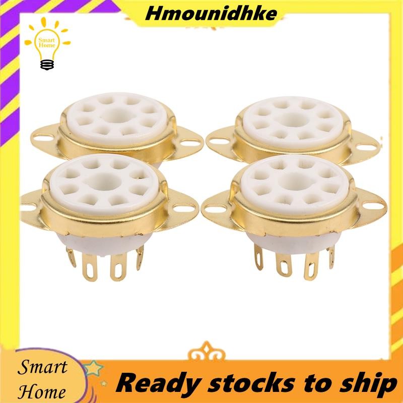 ซ็อกเก็ตเซรามิก 8 พิน 4 ชิ้นพร้อมหลอดสูญญากาศออคทัลสำหรับ KT88 EL34 6V6 6650 274B