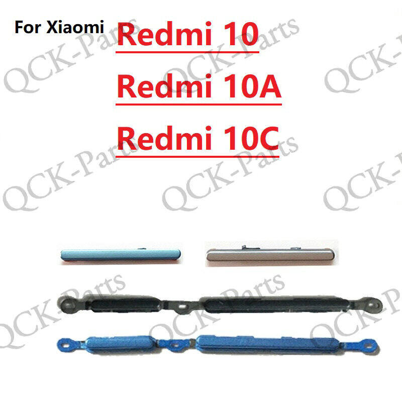 สําหรับ Redmi 10 10A 10C ปุ่มด้านข้างปรับระดับเสียงบนชิ้นส่วนซ่อมปุ่มด้านข้างควบคุมระดับเสียงปิด