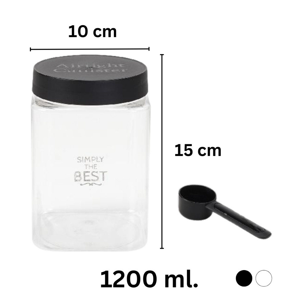 idealgirl กระปุกพลาสติก ความจุ 1200ml. แพ็คละ 3 ชิ้น พลาสติก Food grade แถมช้อน กระปุก Canister Set