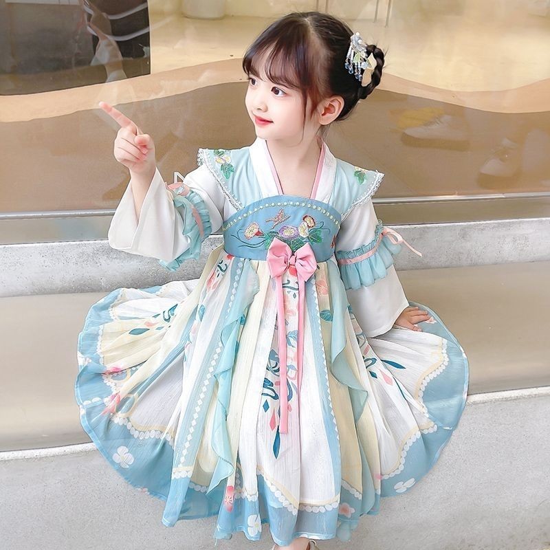 Hanfu สาวชุดโบราณเครื่องแต่งกายเด็ก Tang ชุดเด็กผู้หญิง Baby
