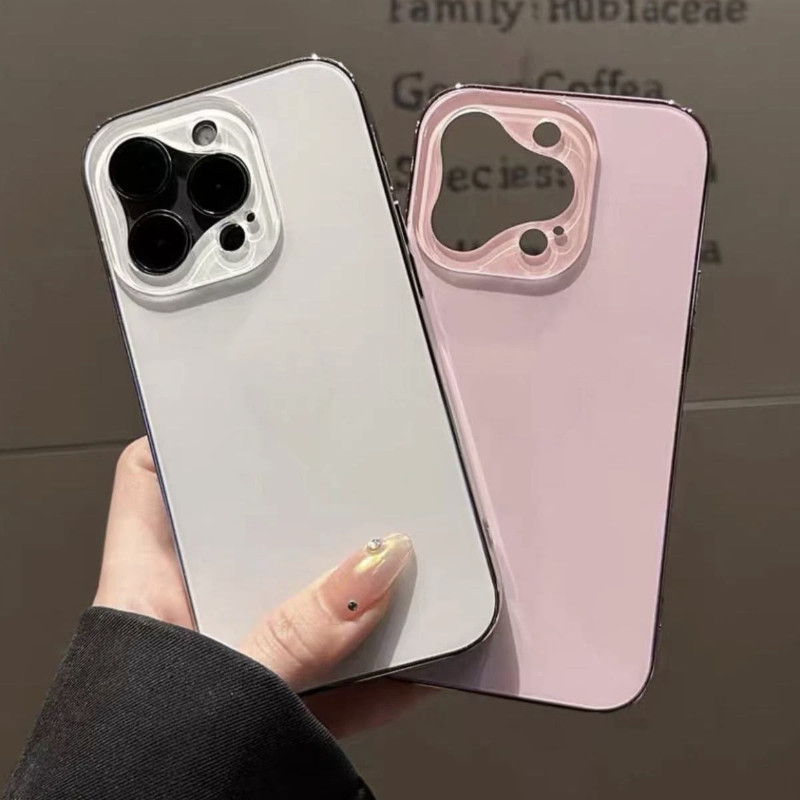Deluxe Electroplated Frosted เลนส์สามเหลี่ยม AG เคสโทรศัพท์เหมาะสําหรับ IPhone 16 15 14 13 12 11 Pro