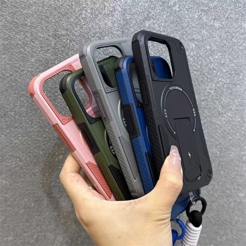 สำหรับ Samsung S25อัลตร้าพลัสกันกระแทกเกราะแม่เหล็กพับผู้ถือสายรัดข้อมือกรณีเชือกเส้นเล็กสำหรับ Samsung S24อัลตร้าพลัสขาไร้สายชาร์จทนทานฮาร์ดปกหลัง - รูปที่ 3