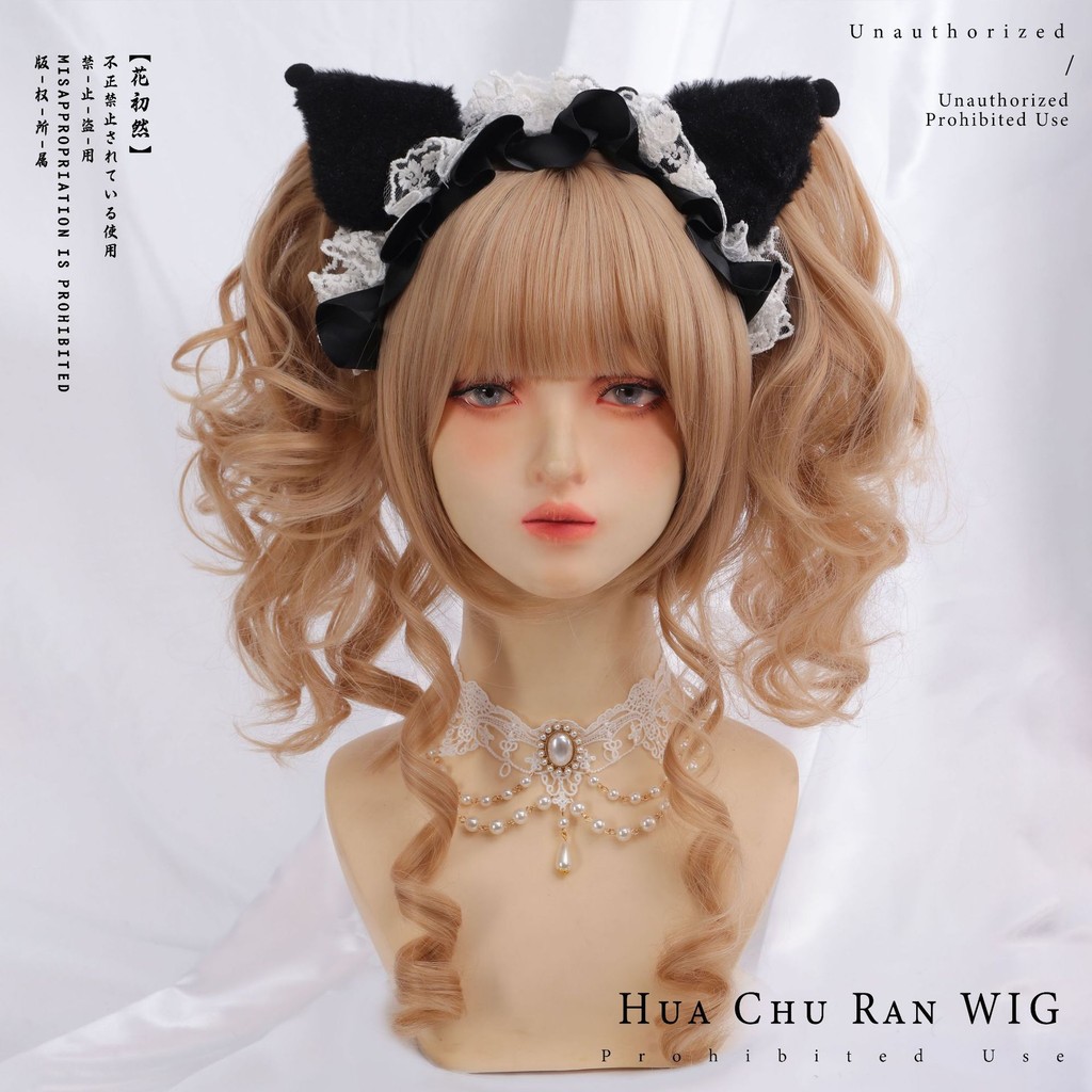 วิกผมหญิง Lolita Lolita Bobo Head Super Fluffy คู่หางม้า Ji Series สาว y2k วิกผมหางม้าคู่กะทิสไตล์ญี่ปุ่น