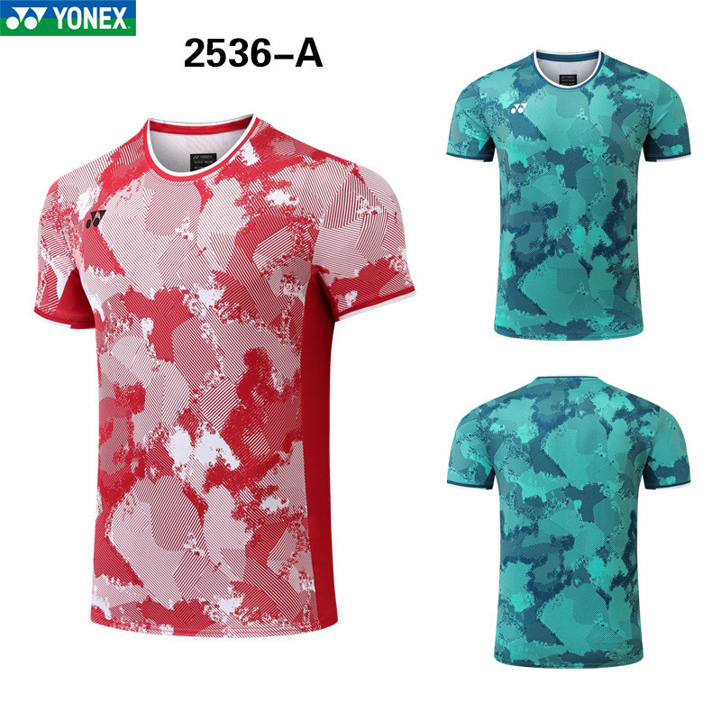 ใหม่เสื้อแบดมินตันผู้ชายและผู้หญิงแขนสั้นแห้งเร็วผ้าระบายอากาศมืออาชีพการแข่งขันโต๊ะย์ 2536