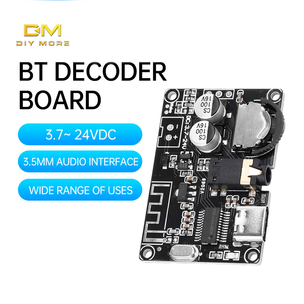 Diymore DC3.7-24V บลูทูธ 5.0 เสียงสเตอริโอถอดรหัสบอร์ด Type-C Usb Dual Channel บอร์ดถอดรหัส