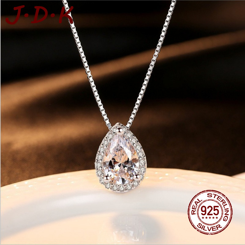 JDK แฟชั่น S925 เงินสร้อยคอหยดน้ําผู้หญิงจี้เครื่องประดับ