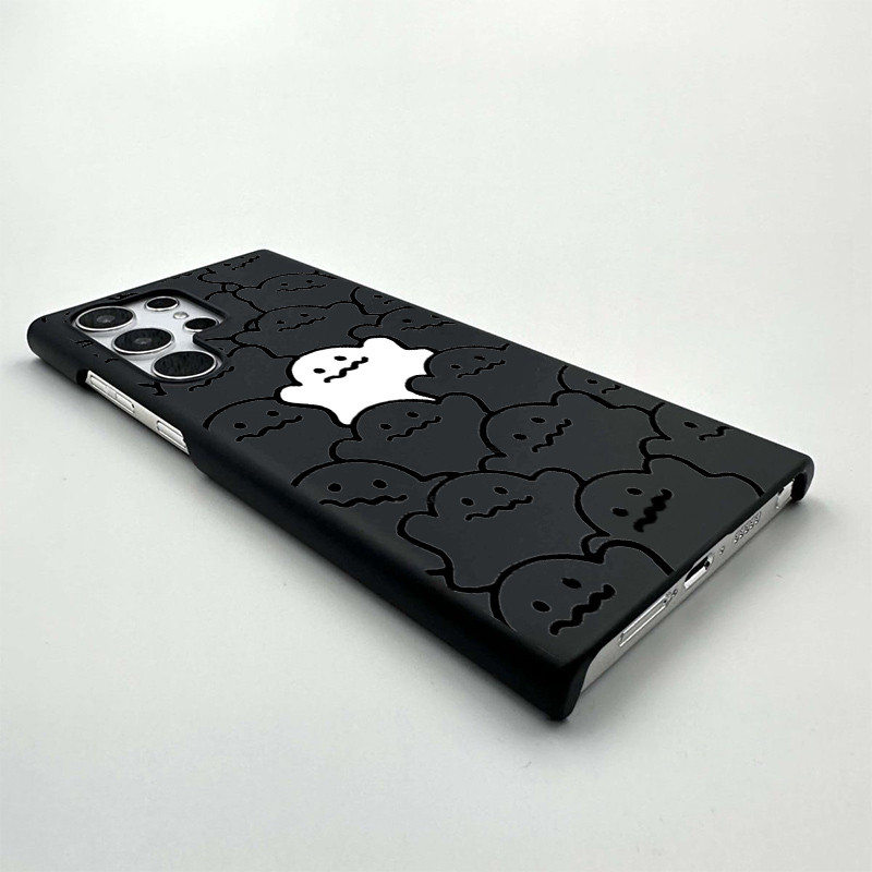 น่ารัก Little Ghost Micro Matte Frosted Hard เคสโทรศัพท์สําหรับ Samsung S25 Ultra S24 Ultra S24 FE S23 S22 S21 FE S20 A56 A55 A53 A16 A15 A33 A72 กันกระแทก