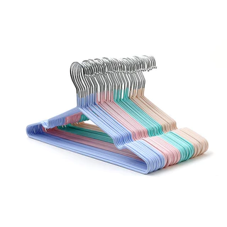 ไม้แขวนเสื้อสแตนเลส 10 ชิ้นราวตากผ้าไร้ตะเข็บสีทึบประเทศไทยออก G2612