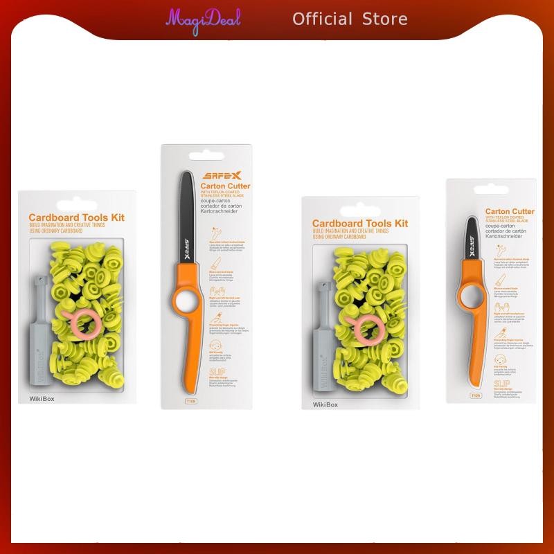 Magideal กระดาษแข็งชุดเครื่องมือก่อสร้าง DIY กระดาษแข็งโครงการหัตถกรรมเครื่องมือเล่นกระดาษแข็งชุดเครื่องมือสําหรับของขวัญเด็ก