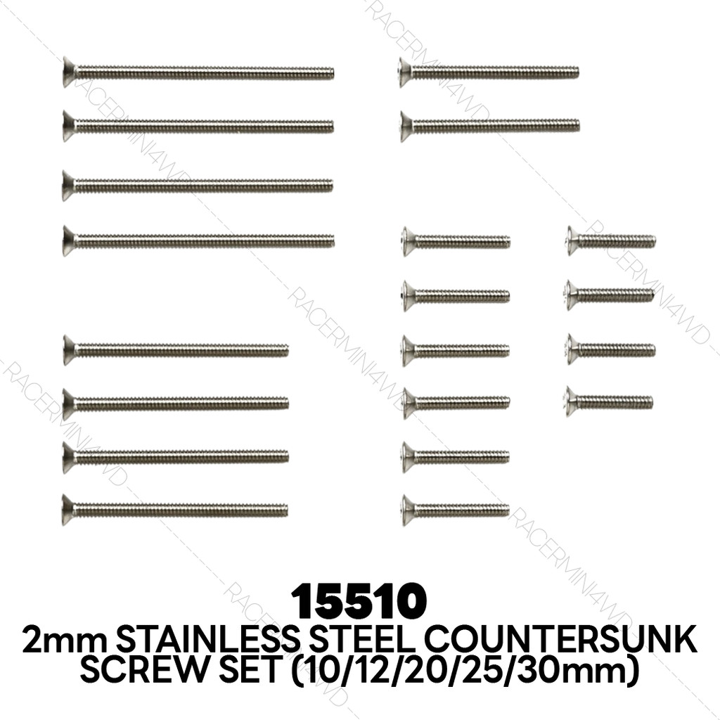 TAMIYA 15510 10/12/20/25/30mm Stainless Steel Countersunk Screw Set