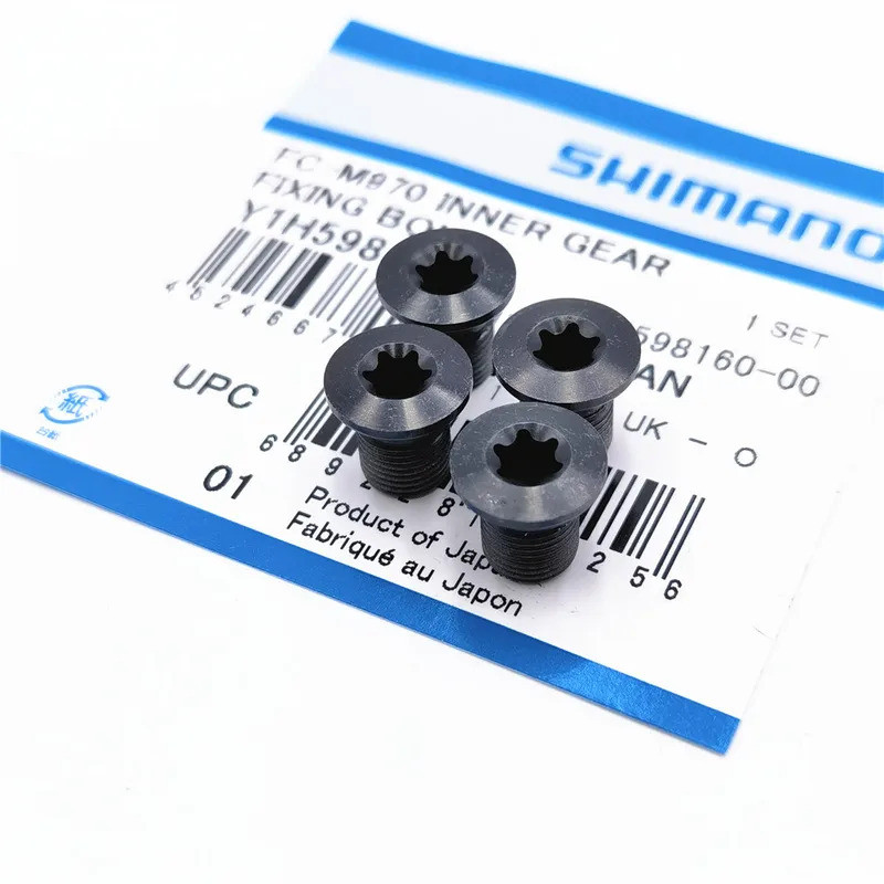 สกรูยึดเกียร์ Shimano Crankset Chainring M8 x 10.1 4 ชิ้น ใช้งานได้กับ Ultegra Dura-Ace FC-R8000 R81