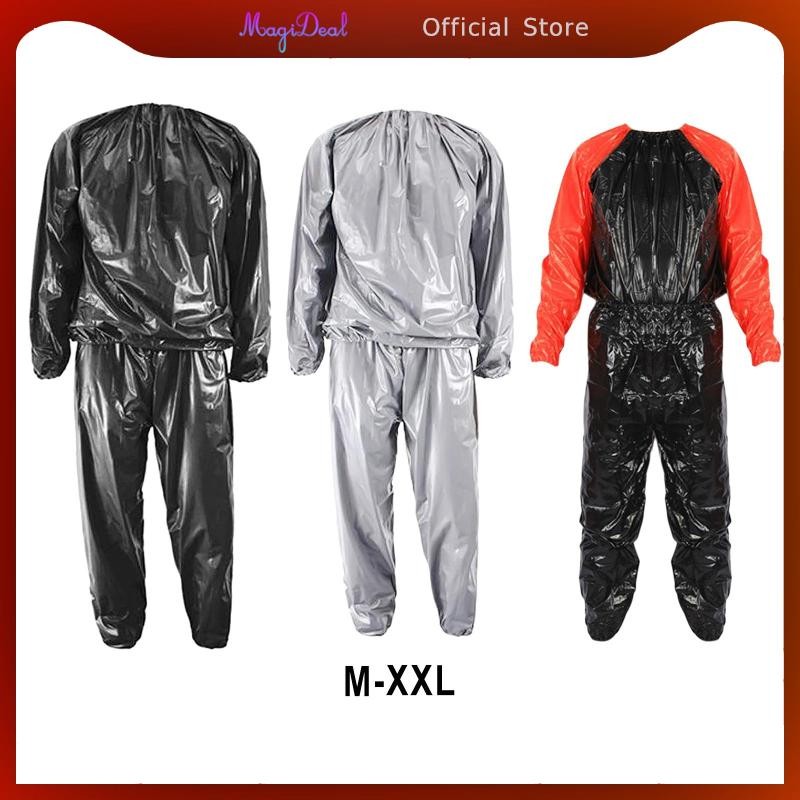 [MAGIDEAL] ชุดซาวน่าฟิตเนสป้องกัน PVC ลดน้ําหนักออกกําลังกายผู้หญิงผู้ชายชุดเหงื่อ