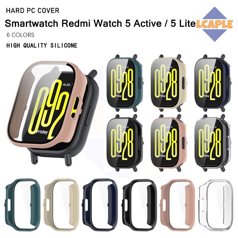 เคสพีซีฟิล์มกระจกนิรภัย for Redmi Watch 5 Active ฟิล์มป้องกันหน้าจอแข็งกันชนอุปกรณ์เสริม for Smartwatch Mi Watch 5 Lite