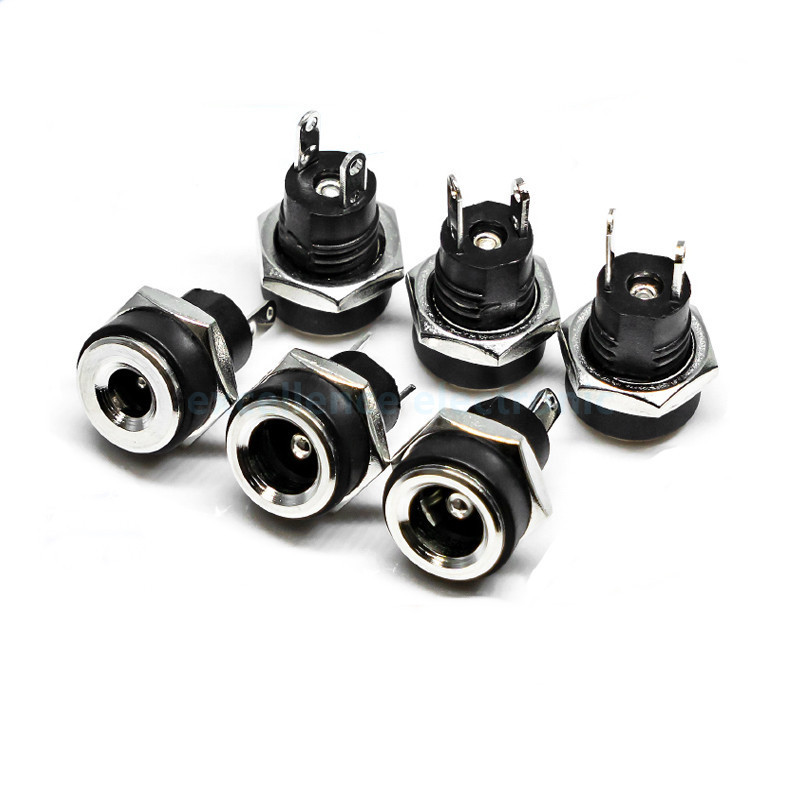 10pcs DC-022B DC022B สําหรับ DC Power Supply แจ็คซ็อกเก็ตหญิงแผง Mount Connector 5.5 มม.x 2.1 มม./5.5 มม.x 2.5 มม./3.5 มม.x 1.3 มม.