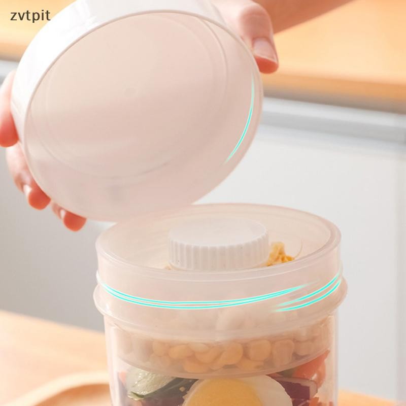 [ZPT] Home Kitchen Double-Layer Salad Cup ถ้วยข้าวโอ๊ตแบบพกพา Double-Layer โยเกิร์ตถ้วยอาหารเช้าพร้อมฝาปิด Bento Cup TH ราคา ถูกที่สุด ดีลบีเคเค แกลเลอรีภาพที่ 7