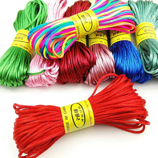DeeThai ไหมจีน เชือกถักมือ ไนล่อน 2.5mm*20m มี 10 สี สําหรับถักมาคราเม่ นอตจีน DIY Handcraft rope