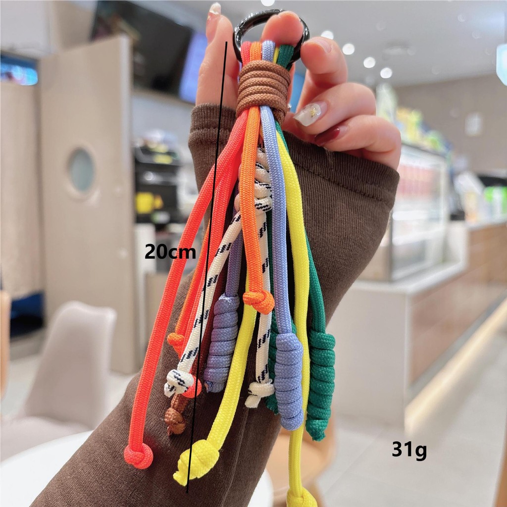 โดปามีน โทรศัพท์เชือกเส้นเล็กแฮนด์เมดการออกแบบที่มีสีสันป้องกันการสูญหายสายรัดข้อมือพวงกุญแจกระเป๋าจี้ - รูปที่ 7