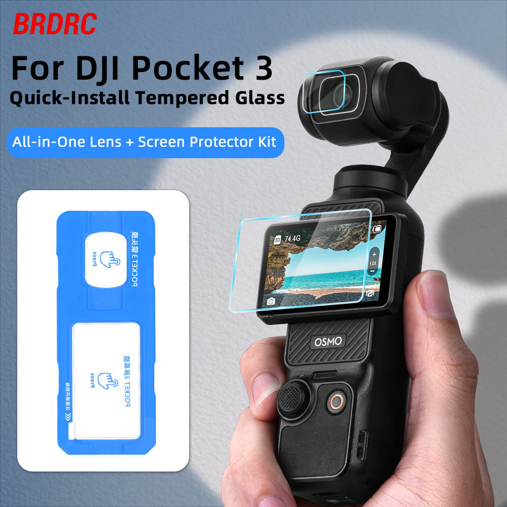 ฟิล์มกระจกนิรภัยเสริมหน้าจอและเลนส์ สําหรับ DJI OSMO POCKET 4/3 พร้อมหน้ากากฟิล์ม Artifact อุปกรณ์เสริมกล้อง