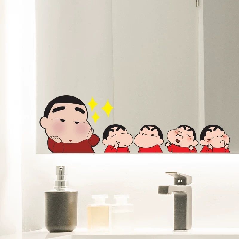 กระจกห้องน้ําสร้างสรรค์ประตู Beautification สติ๊กเกอร์ตกแต่ง-วัสดุกันน้ํา PVC-กระจกห้องน้ําหน้าต่าง Beautification สติกเกอร์ตกแต่ง-ถอดออกได้