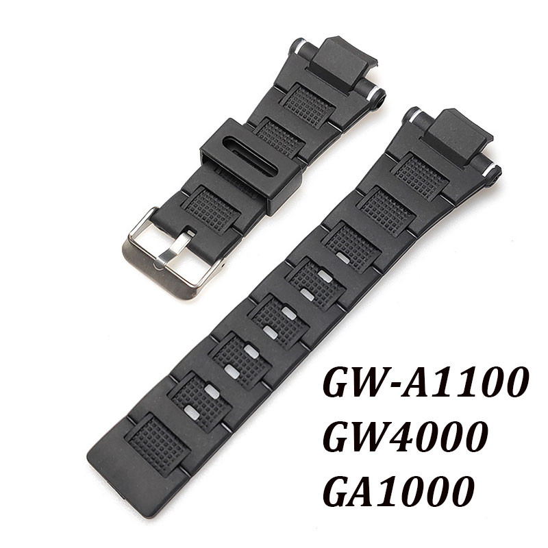 สายนาฬิกาซิลิโคนยางสําหรับนาฬิกา Casio สร้อยข้อมือนาฬิกาดิจิตอล G-Shock GW-A1100 GW4000 GA1000 สายนาฬิกากันน้ําผู้หญิงผู้ชายนักเรียนสายรัดข้อมือ