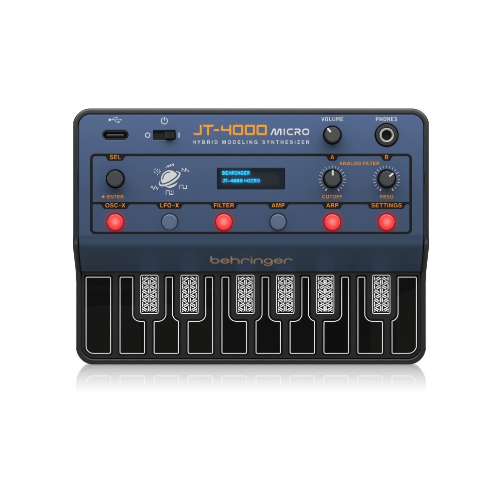 Behringer JT-4000 MICRO แบบพกพา 4-Voice Hybrid Synthesizer 2 Analog Modelling Oscilators Per Voice