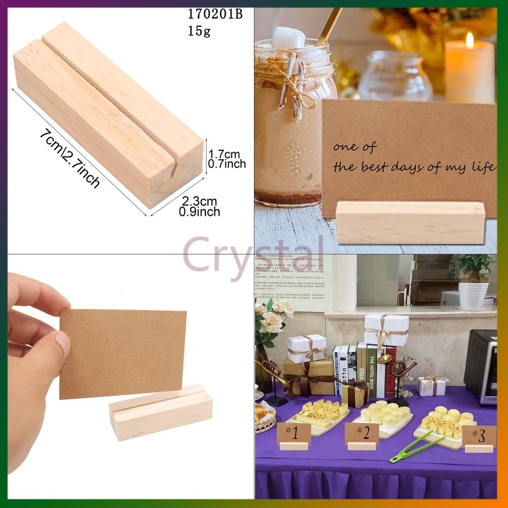 Crystal ขาตั้งการ์ดปฏิทินรูปภาพ/ที่ใส่โน้ต ฐานไม้แข็งสำหรับใส่การ์ด