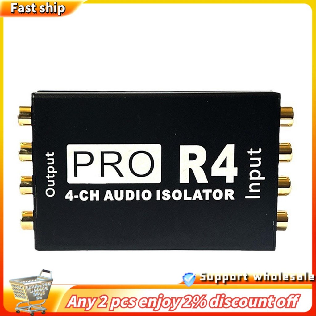In - Audio Isolator 4CH เสียงลดเสียงรบกวน Current Ground Loop Audio Isolator สําหรับการปรับเปลี่ยนเค