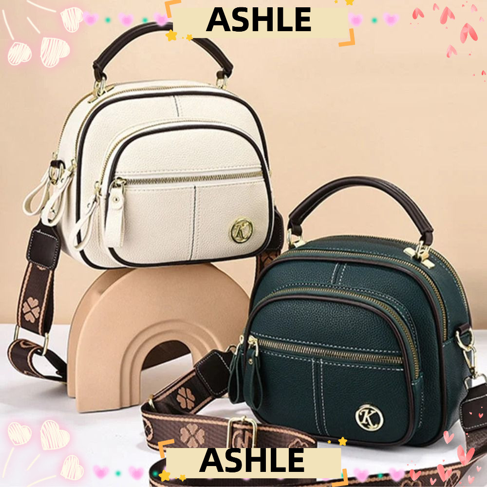 ASHLE กระเป๋าหนังสะพายข้าง,หลายช่องปรับผู้หญิง Satchels,มัลติฟังก์ชั่นสายสะพายไหล่กว้างกระเป๋าถือความจุขนาดใหญ่