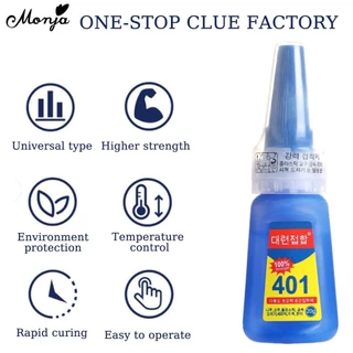 Monja 20g เล็บกาว Strong 401 กาวธรรมชาติแห้งไม่จําเป็นต้อง โดยโคมไฟโปร่งใสทันที ตกแต่งเล็บเครื่องมือ