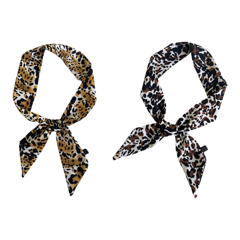COO Modern Leopard Print Slim Scarf ตกแต่งผ้าพันคอคอผ้าพันคอต้องมีคอบางสําหรับแฟชั่นไปข้างหน้าผู้หญิ