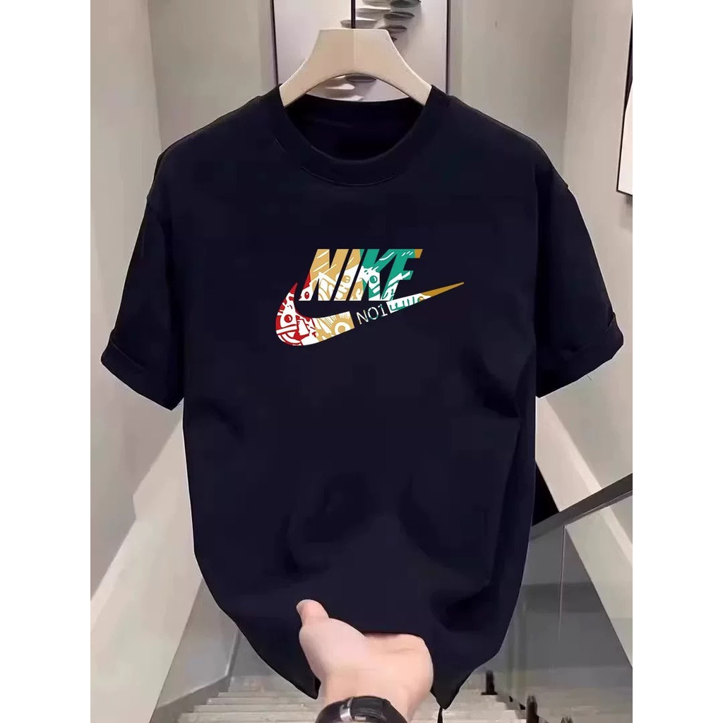 เสื้อยืดแขนสั้นผ้าฝ้ายแท้คอกลมพิมพ์ลายผลไม้ลายดอกไม้ระบายอากาศระบายความชื้นผ้าสบายไม่หด