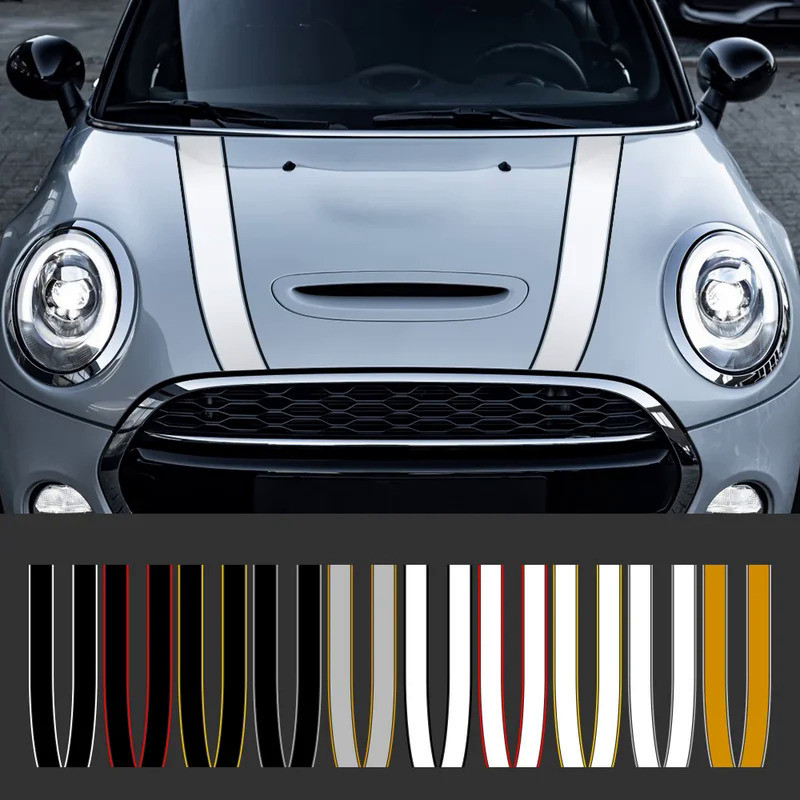 Car Engine Hood Bonnet Sticker Stripes Decor For Mini Cooper One S JCW R56 R57 R58 F54 F55 F56 Hactb