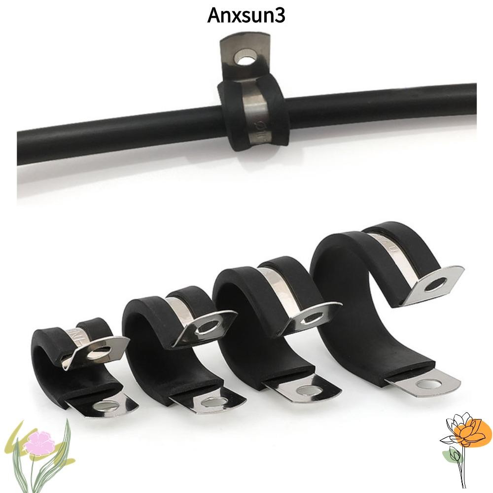 ANXSUN3 คลิปบุยาง, แคลมป์ท่อสายไฟที่ทนทานที่มีประโยชน์, ตัวยึดสายเคเบิลโลหะ R-type สร้างสรรค์ฮาร์ดแวร์อุปกรณ์ไฟฟ้า