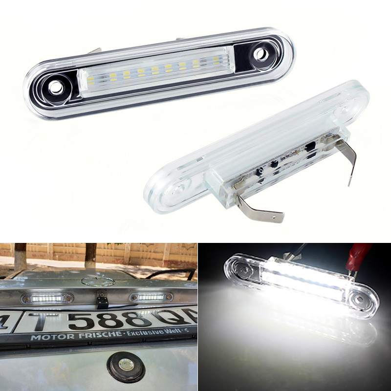 2PCS CANbus สําหรับ Benz E-Class W124 W201 C-Class W202 รถด้านหลังสีขาว LED ป้ายทะเบียนหมายเลขโคมไฟ