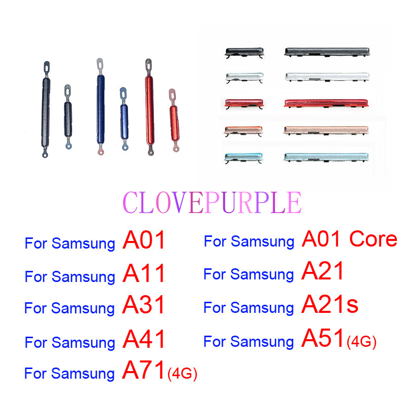 สําหรับ Samsung Galaxy A01 Core A11 A21 A21s A31 A41 A51 A71 4G ปริมาณด้านข้างปุ่มปิดส่วนกุญแจภายนอก