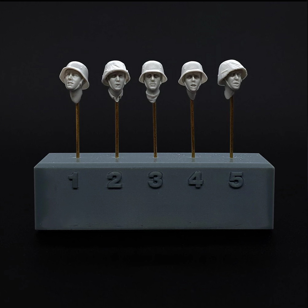 1/35 WWI ทหาร Tense Faces, 5 หัว, ทหารฟิกเกอร์โมเดลเรซิ่น, ธีมทหาร, ชุดประกอบและไม่ได้ทาสี
