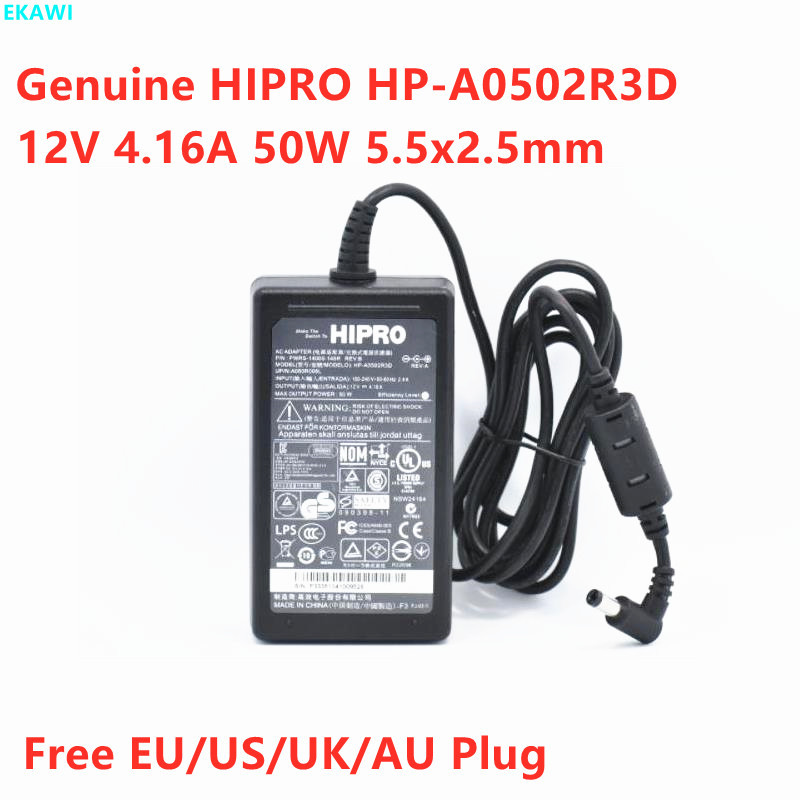 ของแท้ HIPRO HP-A0502R3D 12V 4.16A 50W HP-A0501R3D1 อะแดปเตอร์ AC สําหรับ HP PWRS-14000-148R LED LCD