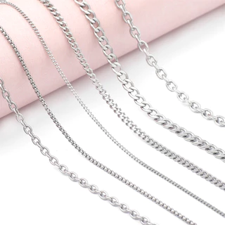 1M/แพ็คเครื่องประดับสแตนเลสโซ่ Cuban Link Chain Basic Punk Chain สําหรับสร้อยคอสร้อยข้อมือ DIY เครื่องประดับทํา
