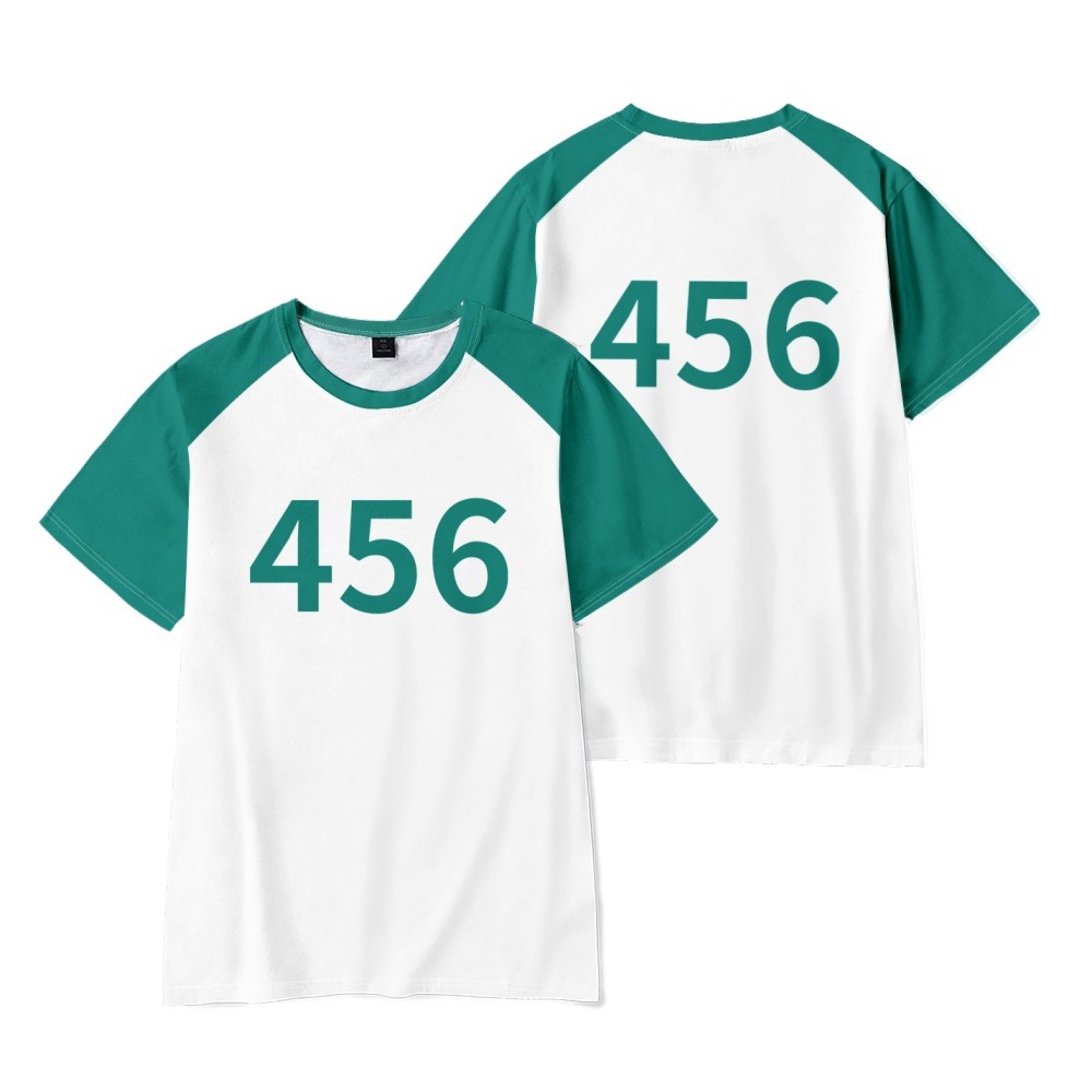 Squid Game Custume Cosplay T shirt ปลาหมึกเกม2เครื่องแต่งกายคอสเพลย์เสื้อยืด001 230 456ปลาหมึกเกมยอด