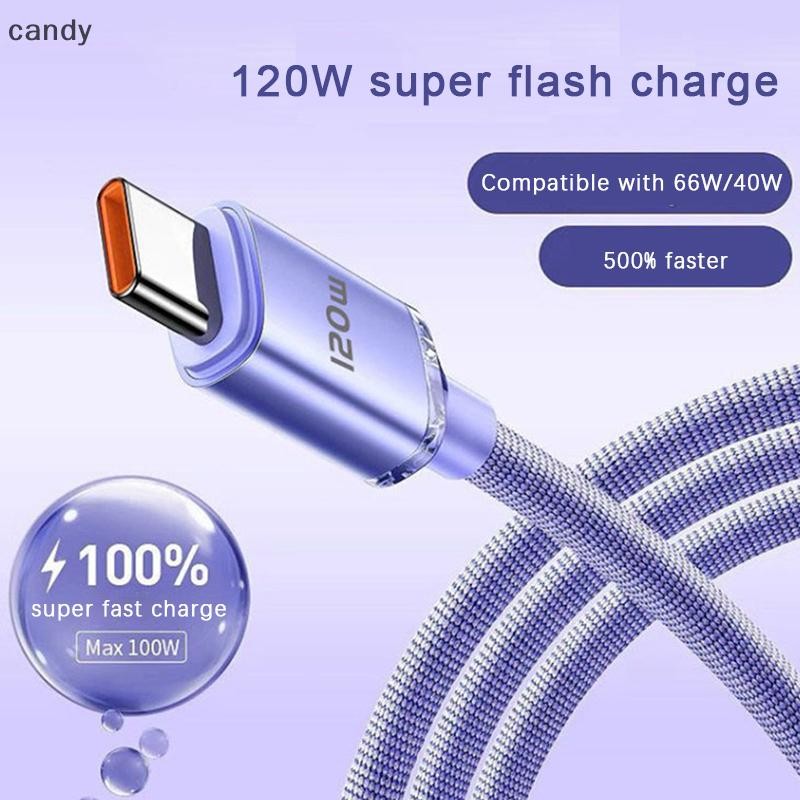 NDY 120W สาย USB Type C 6A Fast Charging Type C สายไฟ Quick Charge สาย USB C สายเคเบิลข้อมูล N