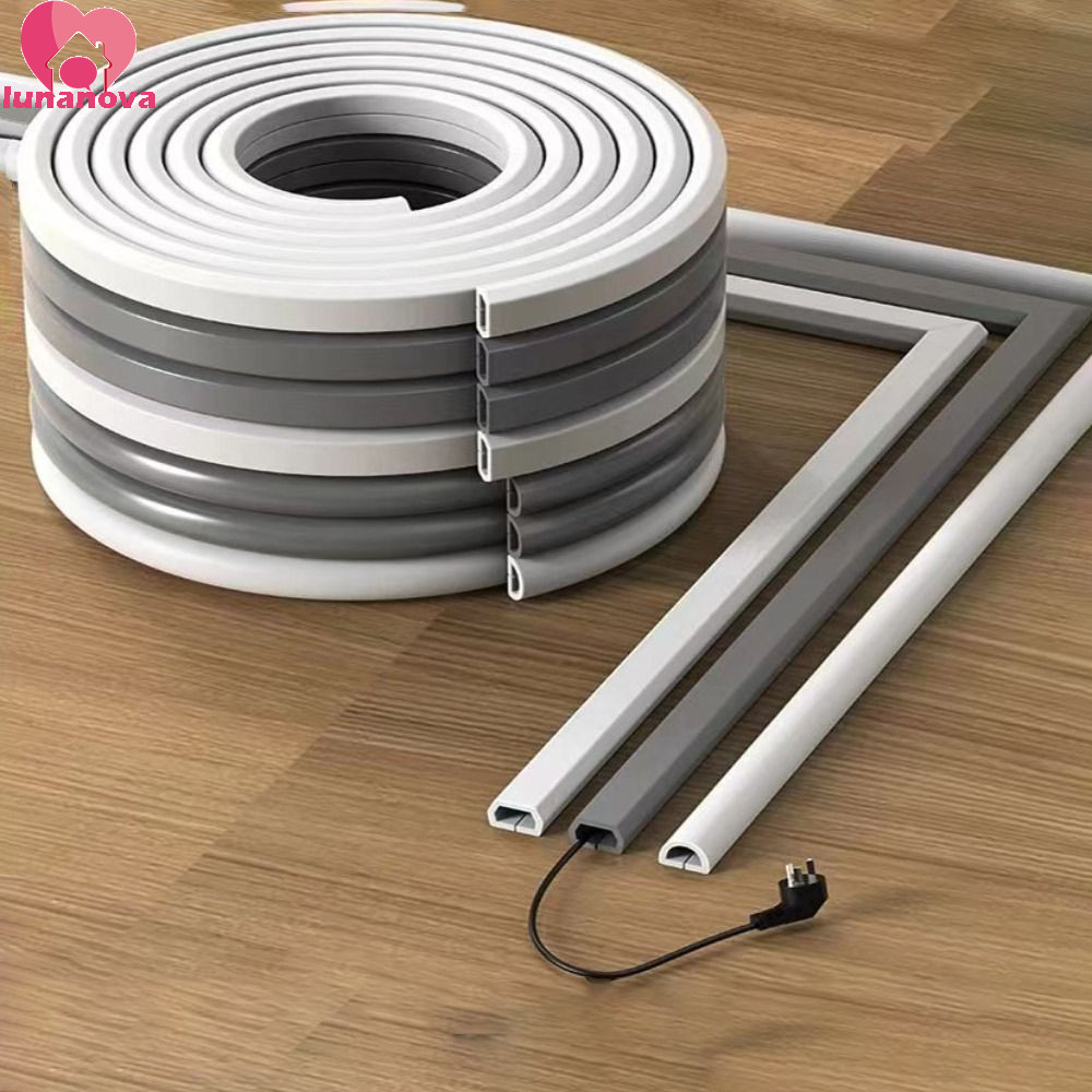 LUNANOVA Wall Cord Cover Sleeve, Soft Pvc Cable Concealer ยางนุ่ม Trunking, กันน้ํา Protector Wire Hiders ครัวเรือนสายแขน Self-กาวชั้น