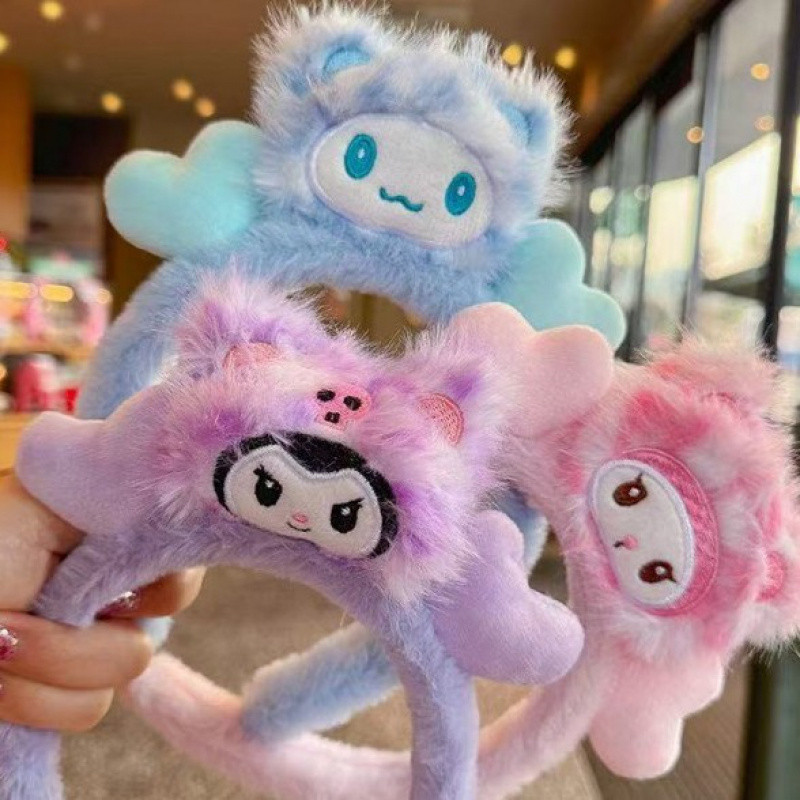 Sanrio Plush Headband Super น่ารักการ์ตูนอุปกรณ์เสริมผมเด็กผม Tie Photo Headwear