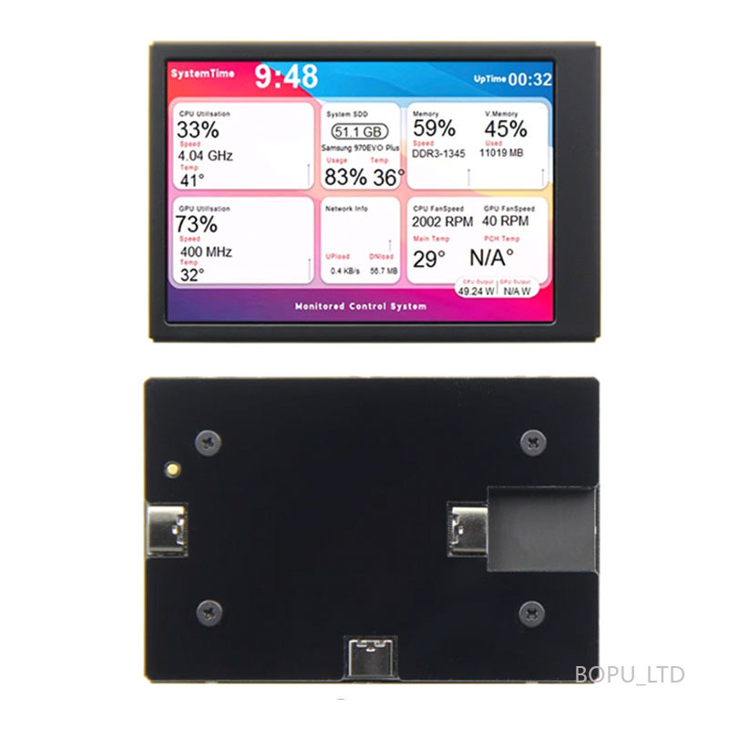 3.5 นิ้ว Type-C จอภาพหน้าจอรองแชสซี USB การเชื่อมต่อโดยตรงการตรวจสอบคอมพิวเตอร์ HD หน้าจอ IPS Aida64