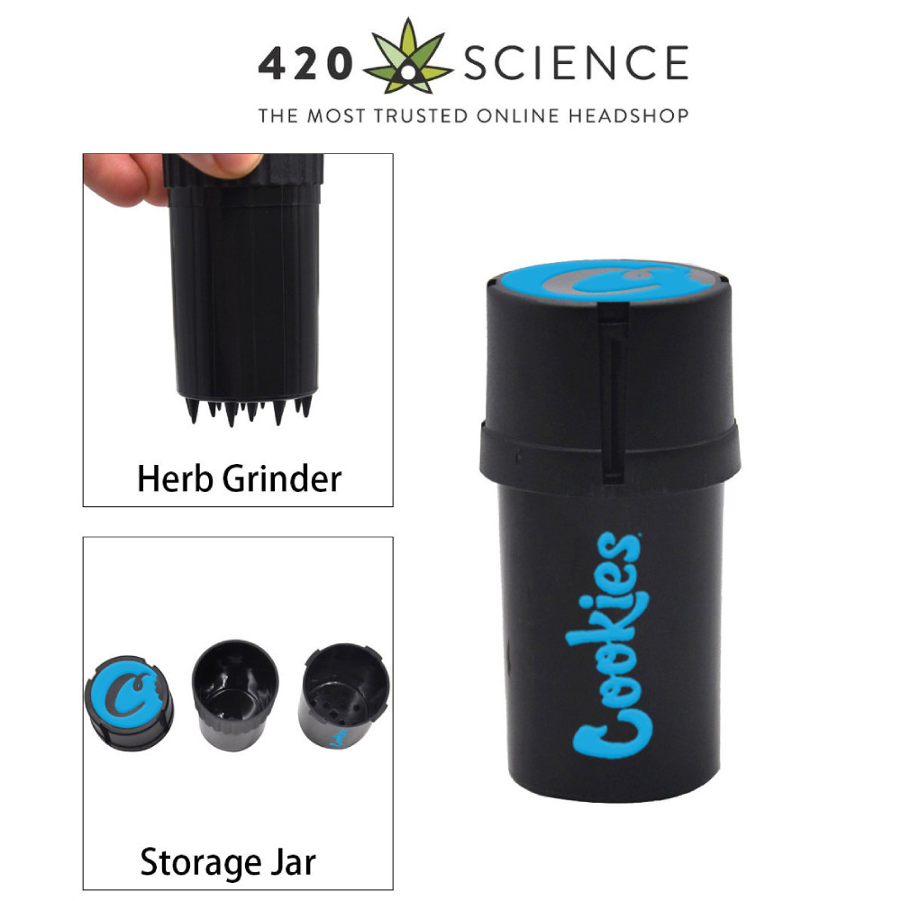 พร้อมส่ง Cookies Grinder ที่บดสมุนไพร พลาสติกเนื้อดีทรงกระบอกที่เก็บเยอะ