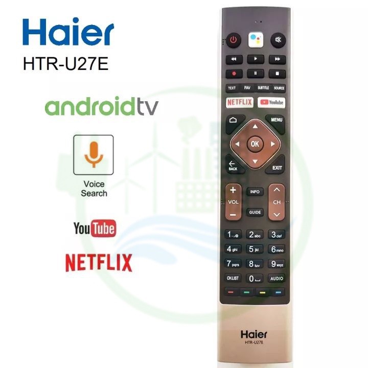 Haier android TV/สมาร์ททีวีรีโมทคอนโทรล () HTR-U27E ใช้งานร่วมกับ LE50K6600UG LE55K6600UG LE65K6600U