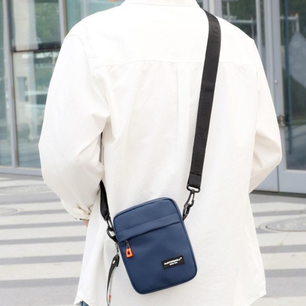 PIXELBYTE กระเป๋าสะพายไหล่,สไตล์ญี่ปุ่น Smooth Mens Crossbody Bag,กระเป๋าMessenger Minimalist PU Leather Multi-Functional Sports Fitness Pouch Outdoor